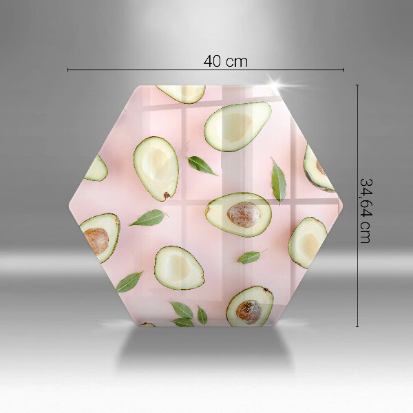 Skärbräda glas sexhörning Avokado mönster