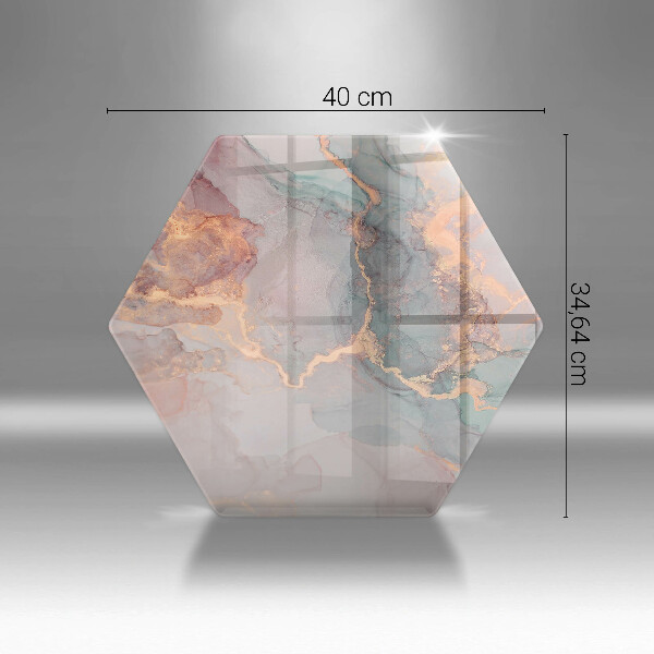 Skärbräda glas sexhörning Marmor med guld