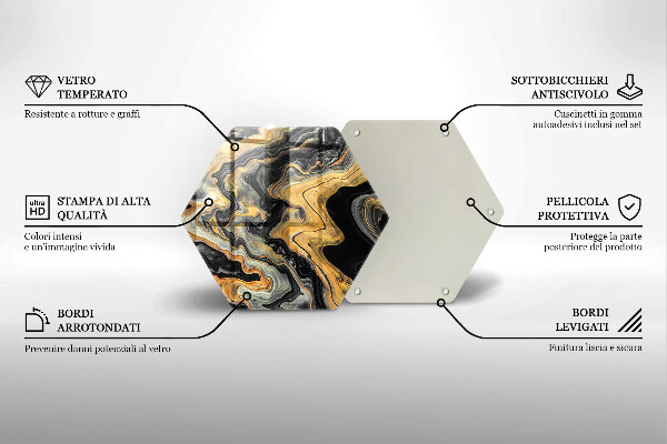 Skärbräda glas sexhörning Abstrakt struktur