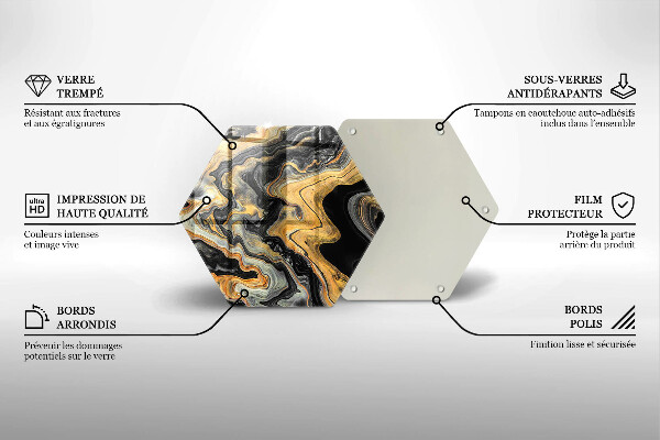 Skärbräda glas sexhörning Abstrakt struktur