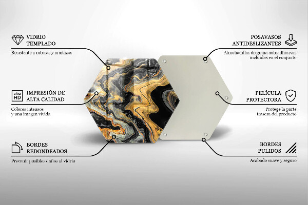 Skärbräda glas sexhörning Abstrakt struktur