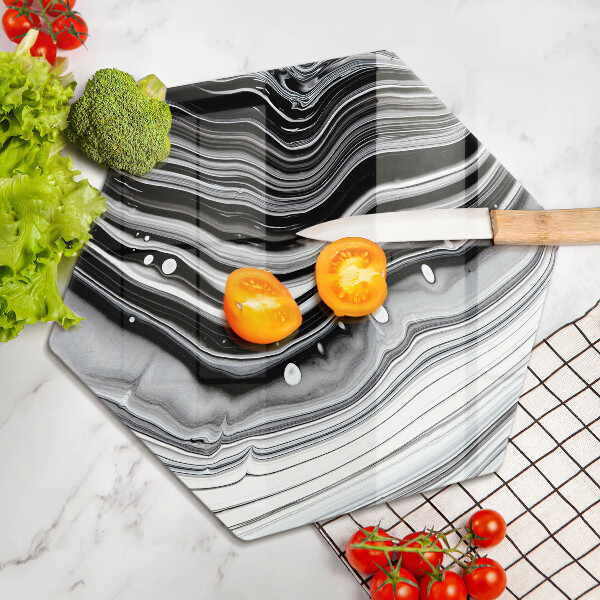 Skärbräda glas sexhörning Bläckabstraktion