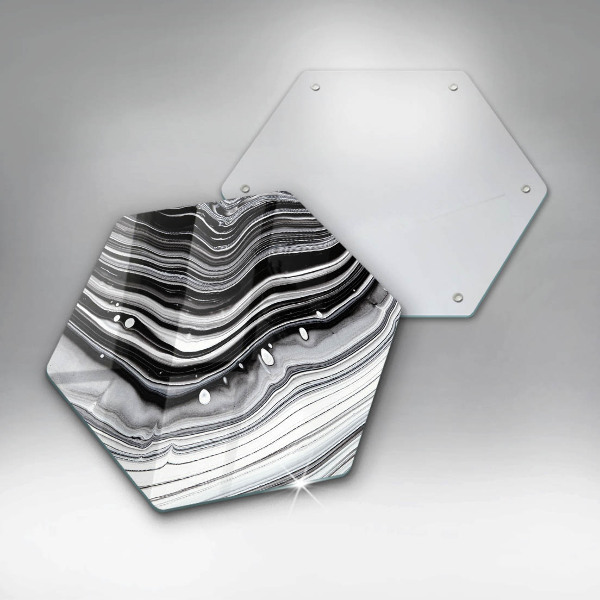 Skärbräda glas sexhörning Bläckabstraktion