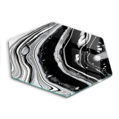 Skärbräda glas sexhörning Bläckabstraktion
