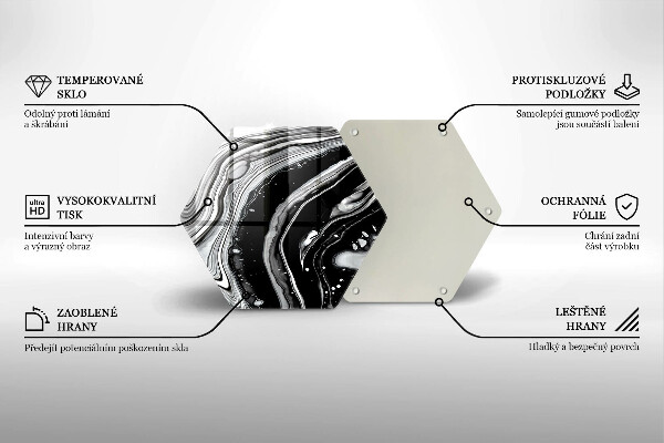 Skärbräda glas sexhörning Bläckabstraktion