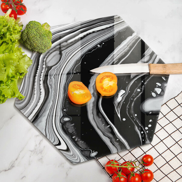 Skärbräda glas sexhörning Bläckabstraktion