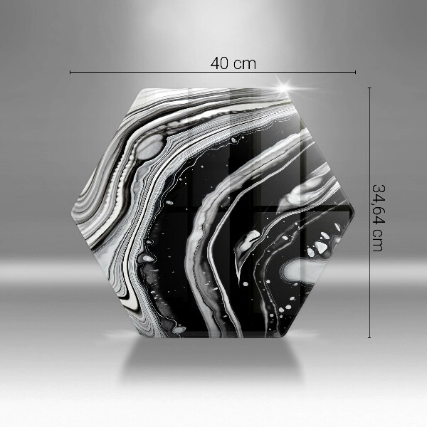 Skärbräda glas sexhörning Bläckabstraktion
