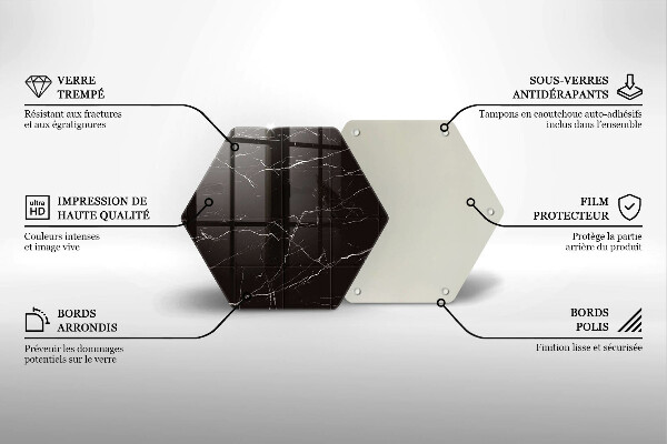 Skärbräda glas sexhörning Marmorplattor