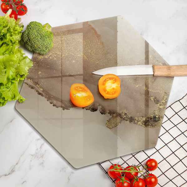 Skärbräda glas sexhörning Guld abstraktion