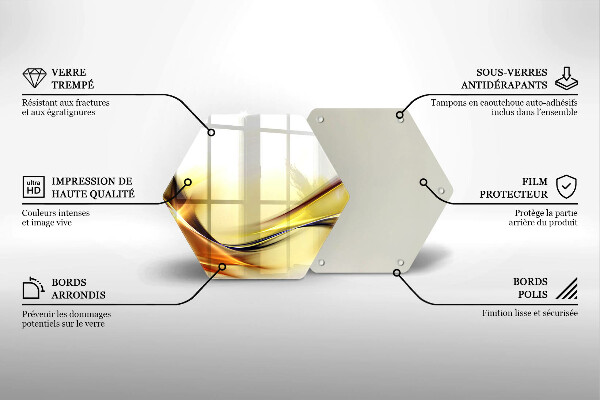 Skärbräda glas sexhörning Abstrakta linjer av ljus