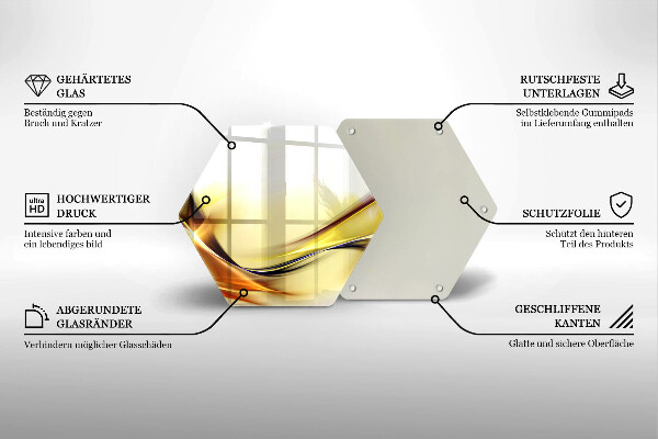 Skärbräda glas sexhörning Abstrakta linjer av ljus
