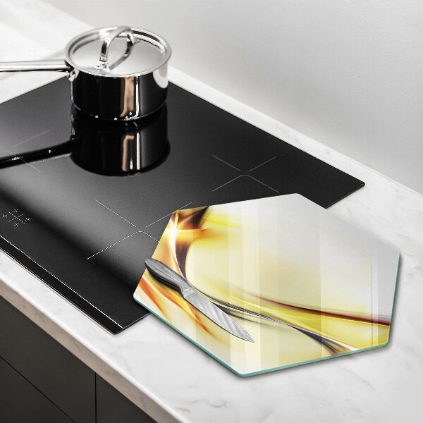 Skärbräda glas sexhörning Abstrakta linjer av ljus