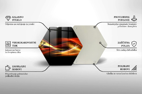 Skärbräda glas sexhörning Abstrakt rök och ljus
