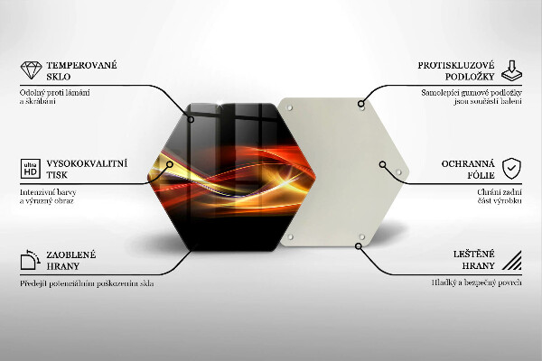 Skärbräda glas sexhörning Abstrakt rök och ljus