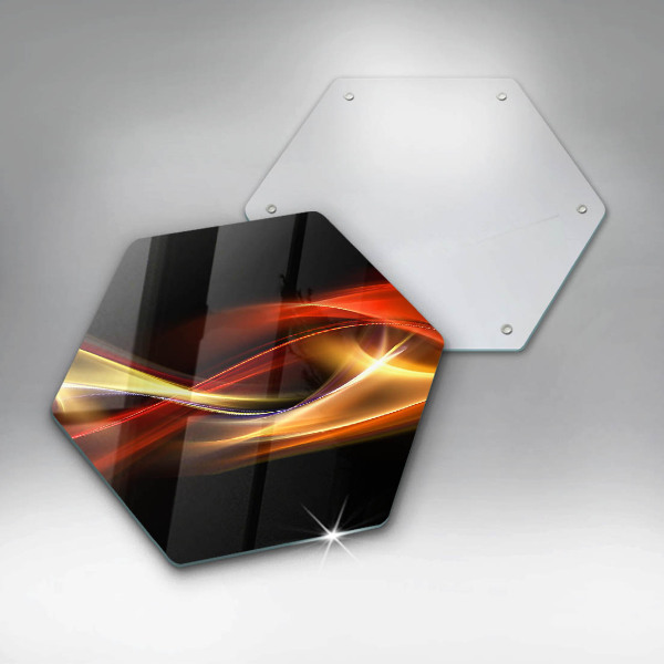 Skärbräda glas sexhörning Abstrakt rök och ljus
