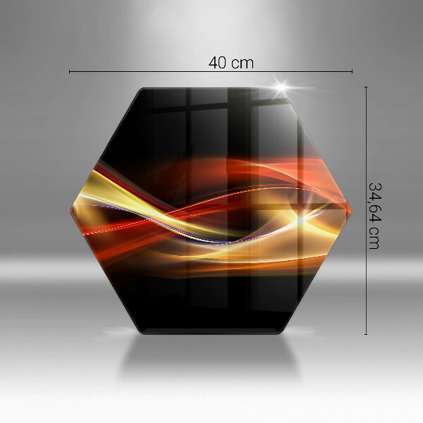 Skärbräda glas sexhörning Abstrakt rök och ljus