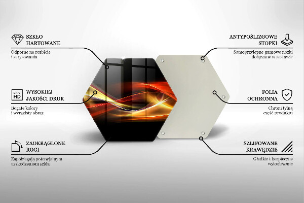 Skärbräda glas sexhörning Abstrakt rök och ljus