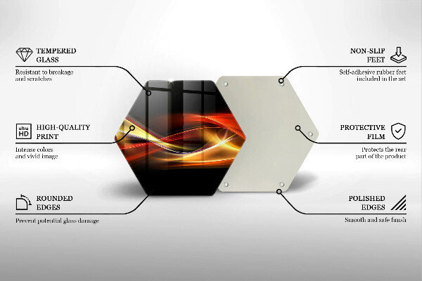 Skärbräda glas sexhörning Abstrakt rök och ljus