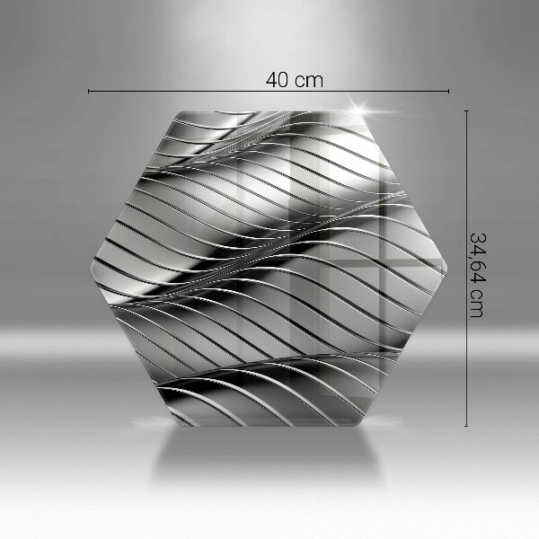 Skärbräda glas sexhörning 3D metallstruktur