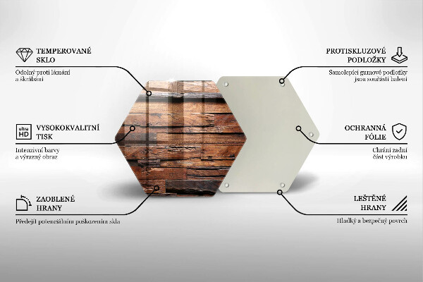 Skärbräda glas sexhörning Dekorativa träskivor