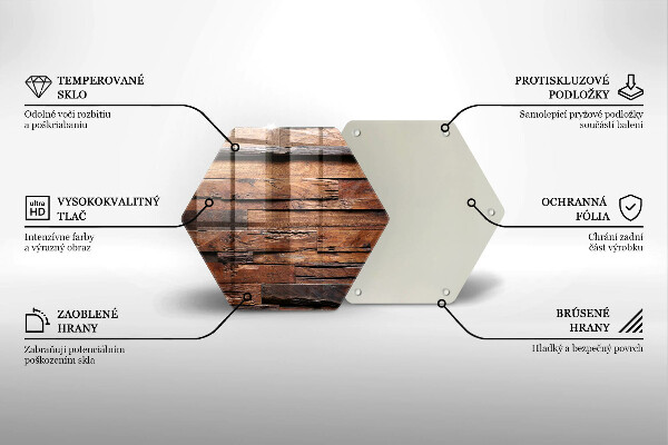 Skärbräda glas sexhörning Dekorativa träskivor