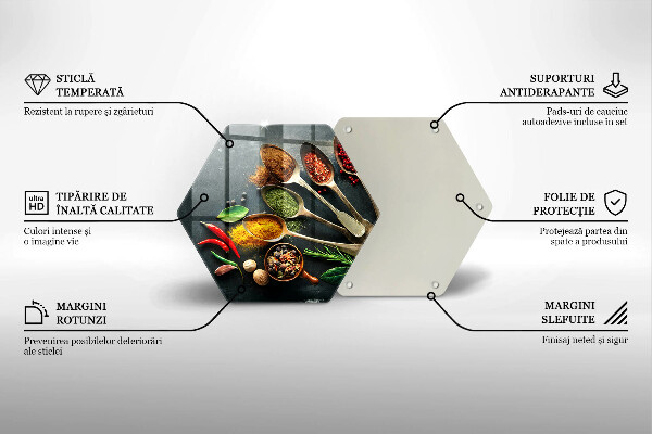 Skärbräda glas sexhörning Köksskedar av kryddor