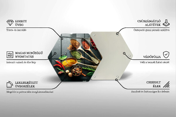 Skärbräda glas sexhörning Köksskedar av kryddor