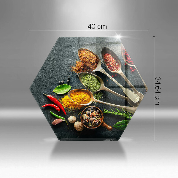 Skärbräda glas sexhörning Köksskedar av kryddor