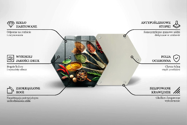 Skärbräda glas sexhörning Köksskedar av kryddor