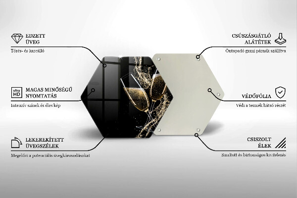 Skärbräda glas sexhörning Glas champagne
