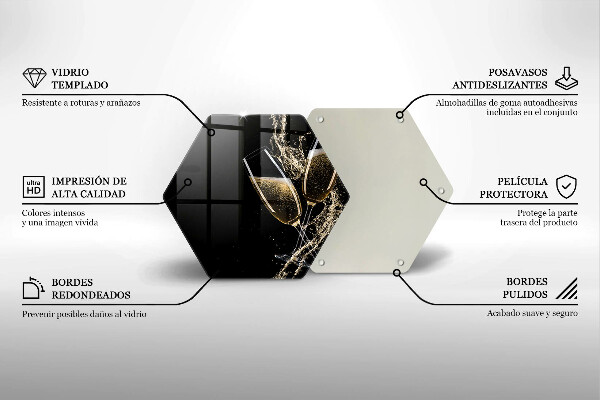 Skärbräda glas sexhörning Glas champagne