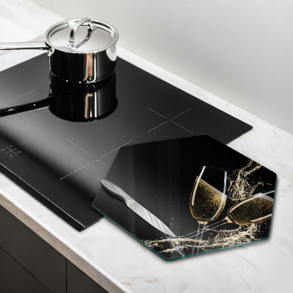 Skärbräda glas sexhörning Glas champagne