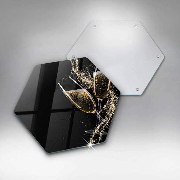 Skärbräda glas sexhörning Glas champagne