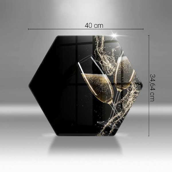 Skärbräda glas sexhörning Glas champagne