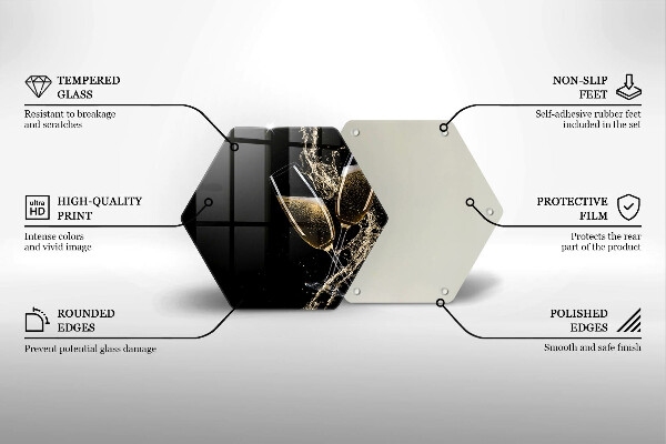 Skärbräda glas sexhörning Glas champagne