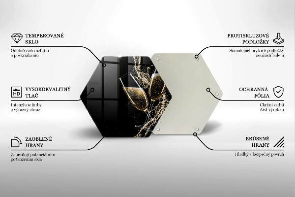 Skärbräda glas sexhörning Glas champagne