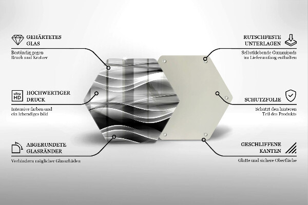 Skärbräda glas sexhörning Abstraktion mjuka linjer