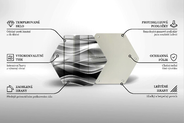 Skärbräda glas sexhörning Abstraktion mjuka linjer