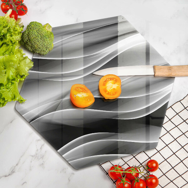 Skärbräda glas sexhörning Abstraktion mjuka linjer