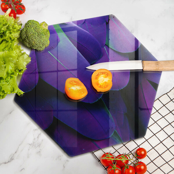 Skärbräda glas sexhörning Neon fjädrar