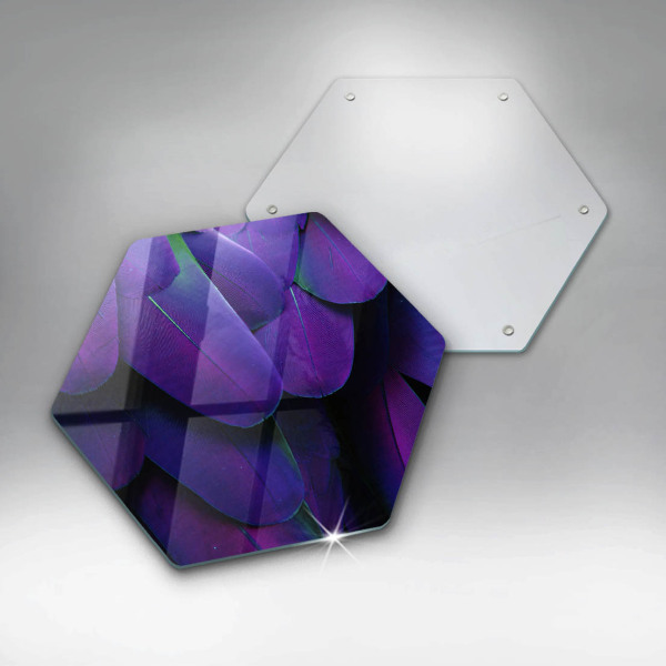 Skärbräda glas sexhörning Neon fjädrar