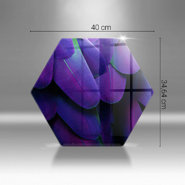 Skärbräda glas sexhörning Neon fjädrar