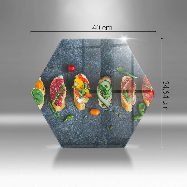 Skärbräda glas sexhörning Färgglada smörgåsar