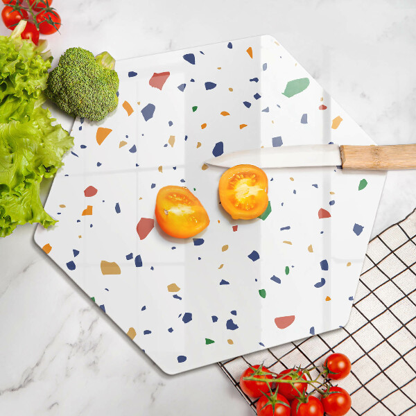 Skärbräda glas sexhörning Färgglatt stengods