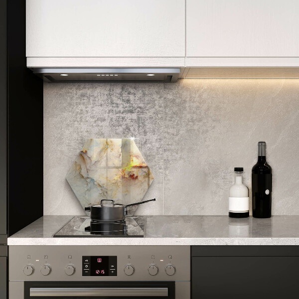 Skärbräda glas sexhörning Marmorstruktur med guld