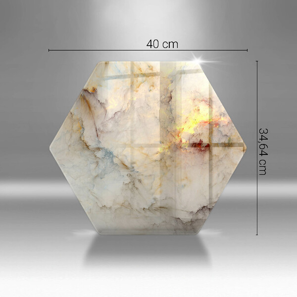 Skärbräda glas sexhörning Marmorstruktur med guld