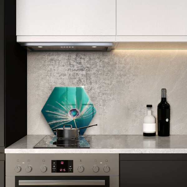 Skärbräda glas sexhörning Dagg på en maskros