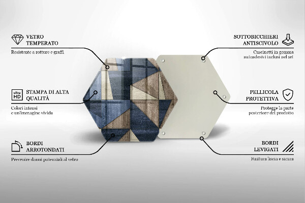 Skärbräda glas sexhörning Geometrisk abstraktion