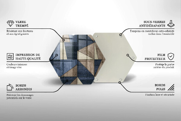 Skärbräda glas sexhörning Geometrisk abstraktion