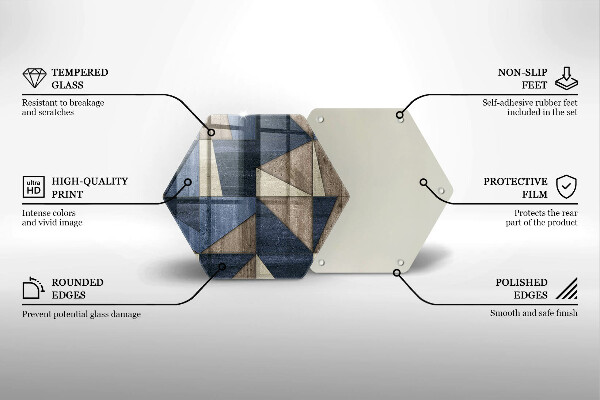 Skärbräda glas sexhörning Geometrisk abstraktion